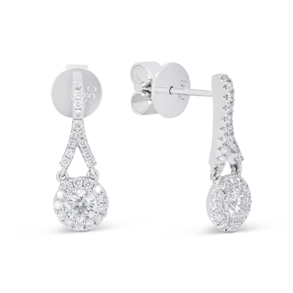SSELECTS 18" 0.32Ct White Diamond Drop/dangle Earrings In 18K White Gold