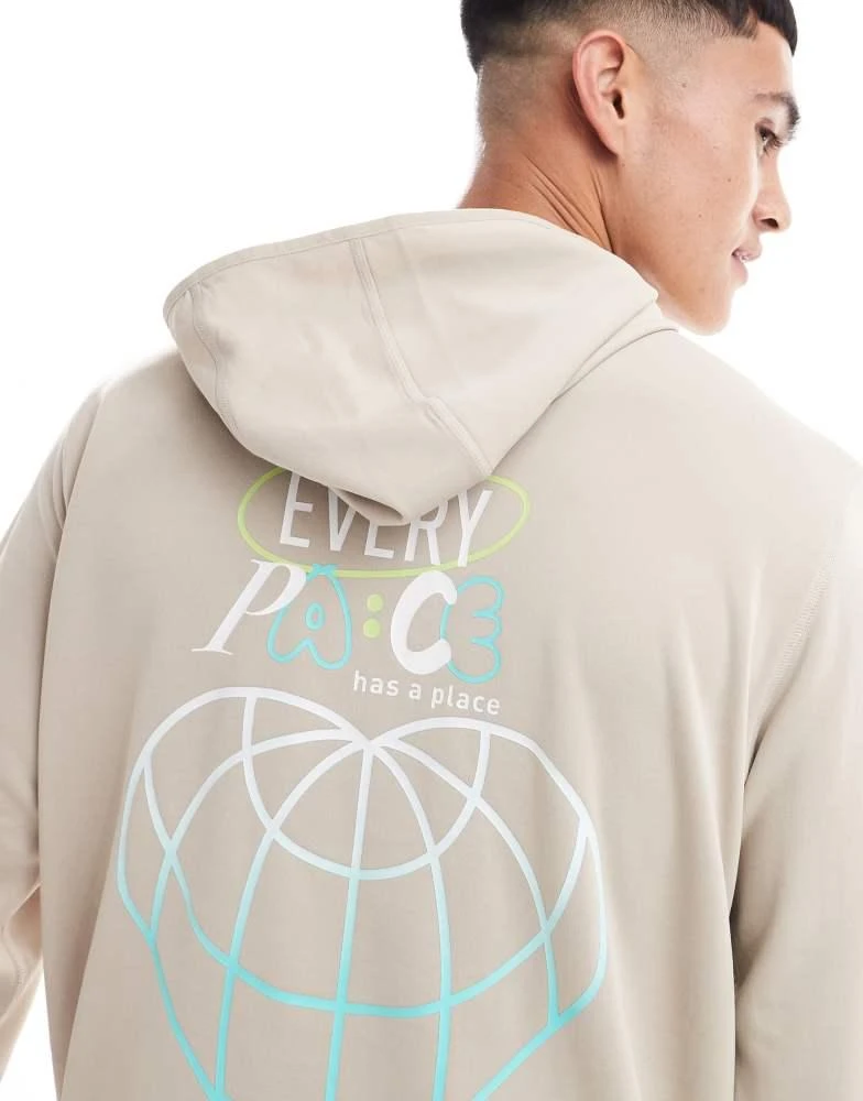 Adidas adidas Running Own The Run hoodie in beige 4
