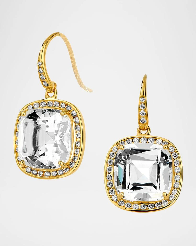 Syna 18K Rock Crystal Drop Earrings with Diamonds 1