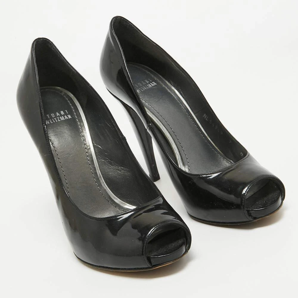 Stuart Weitzman Stuart Weitzman Black Patent Platform Round Toe Pumps Size 39.5 4