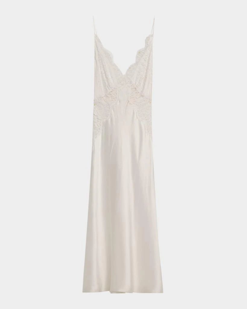 Christine Lingerie Backless Lace & Silk Charmeuse Nightgown 1