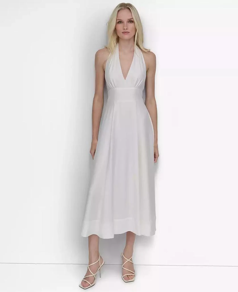 Women's Halter V-Neck Tie-Back Midi Dress  On Sale Now with Up to 74% Off  | Discover Exclusive Deals & Savings at BeyondStyle  Authentic DKNY dress|women's  fashion|dresses with Limited-Time Discounts, Free