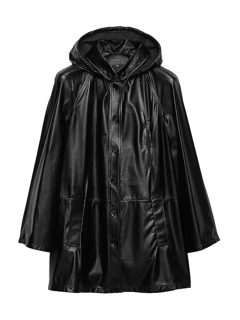 Prada Hooded Nappa Leather and Fabric Caban Jacket