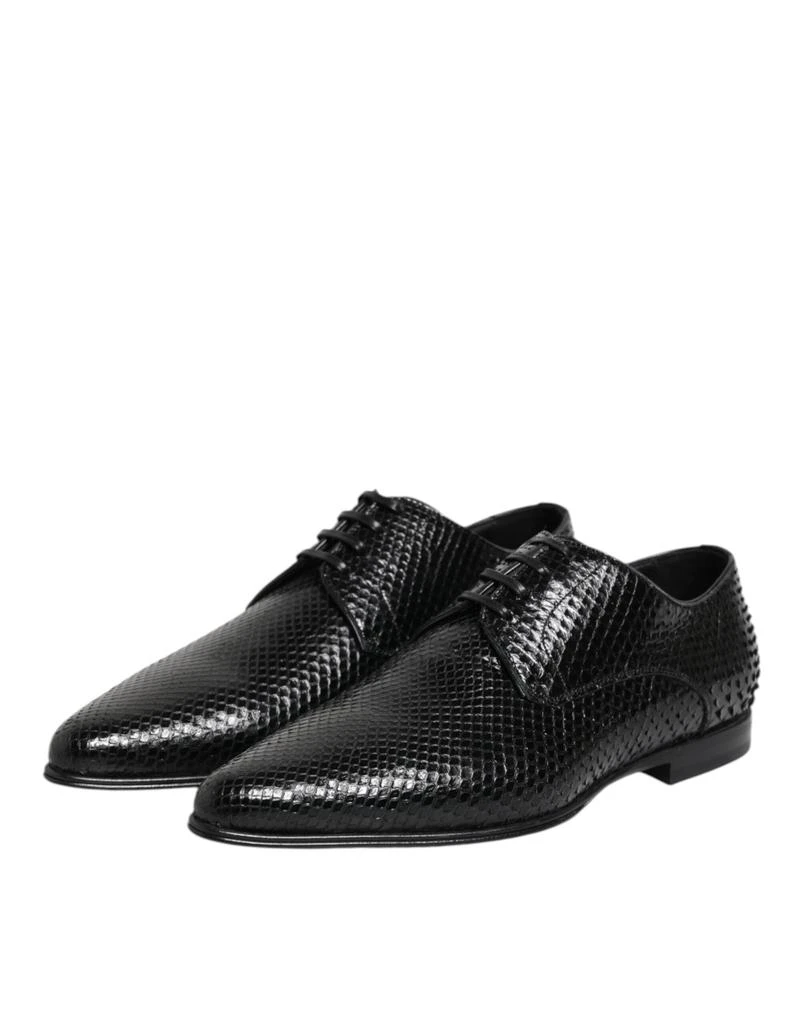 Dolce & Gabbana Dolce & Gabbana Black Exotic Leather Lace Up Derby Shoes 4