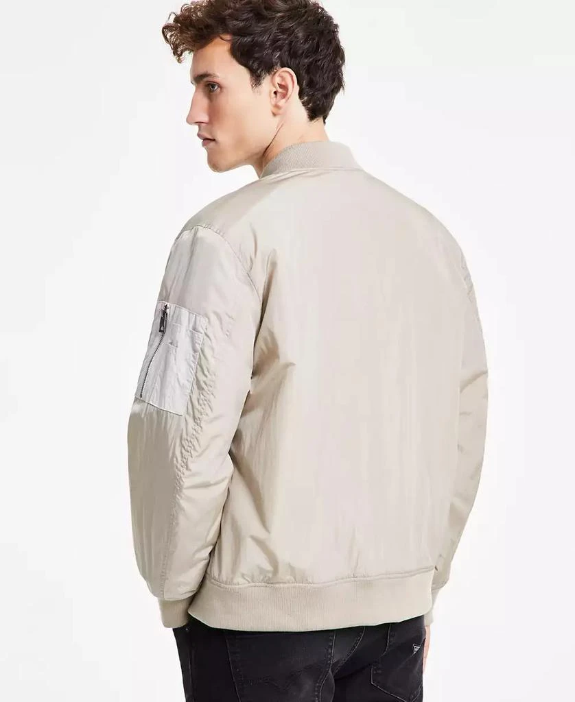 GUESS Men's Tech Nylon Utility Bomber Jacket 4