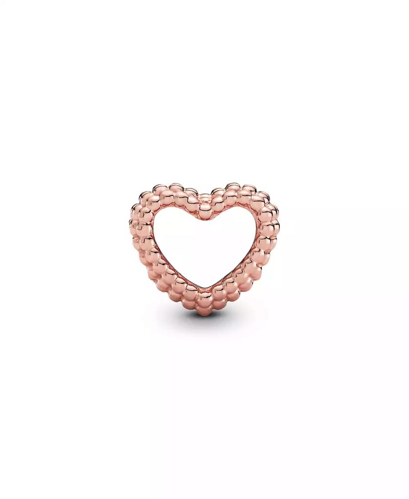 PANDORA 14K Rose Gold-Plated Beaded Open Heart Charm