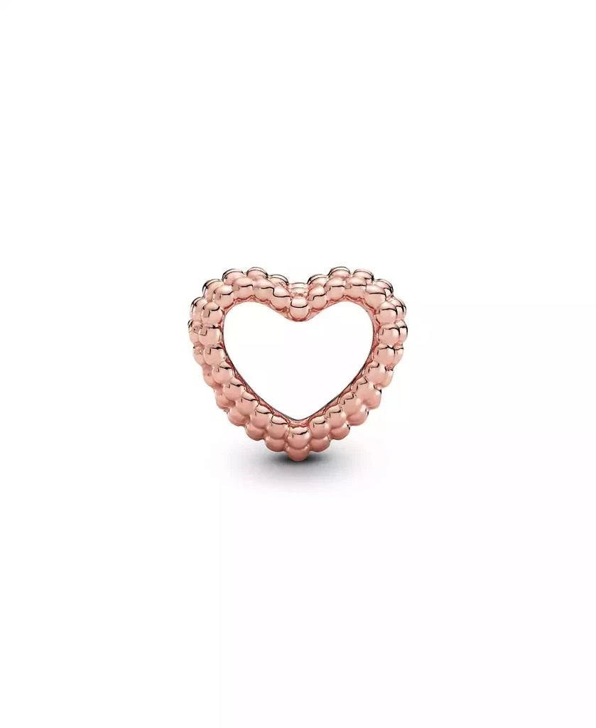 PANDORA 14K Rose Gold-Plated Beaded Open Heart Charm 2