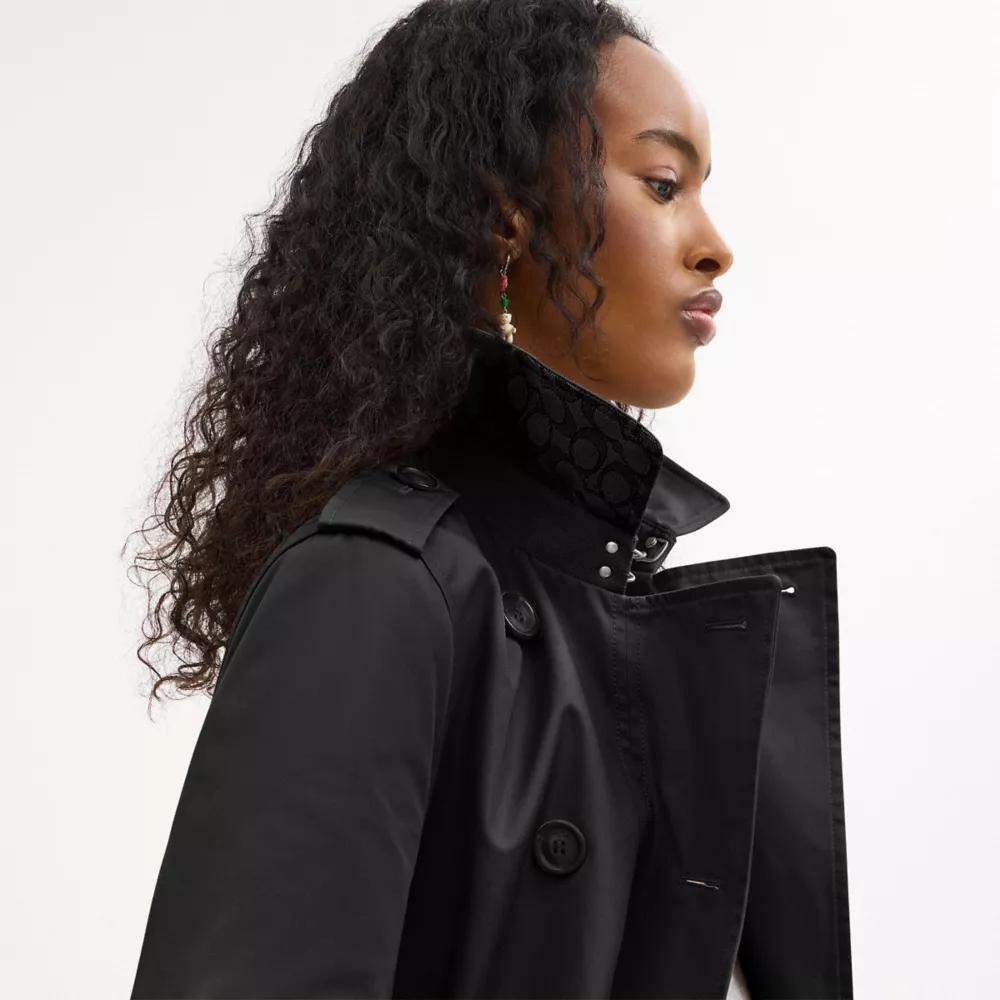 【COACH】ソリッド ミッド トレンチ　Sサイズ　シグネチャー COACH】ソリッド ミッド トレンチSサイズシグネチャー