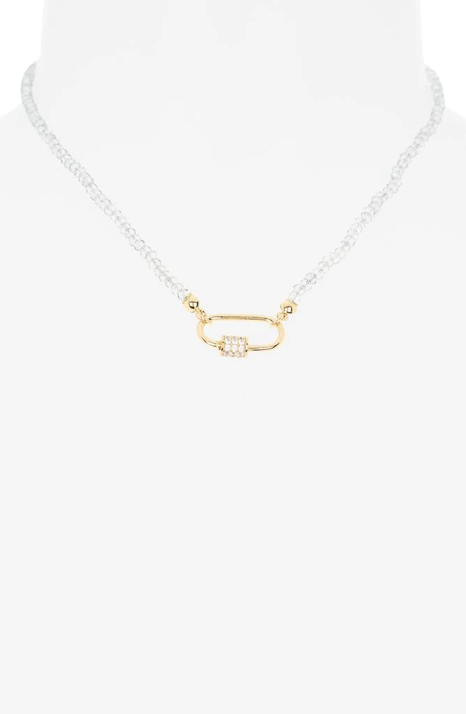Leith Cubic Zirconia 
Crystal Beaded Carabiner Necklace 2