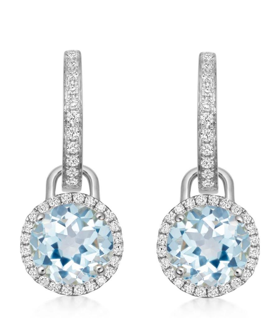 Kiki McDonough White Gold, Diamond and Topaz Grace Earrings