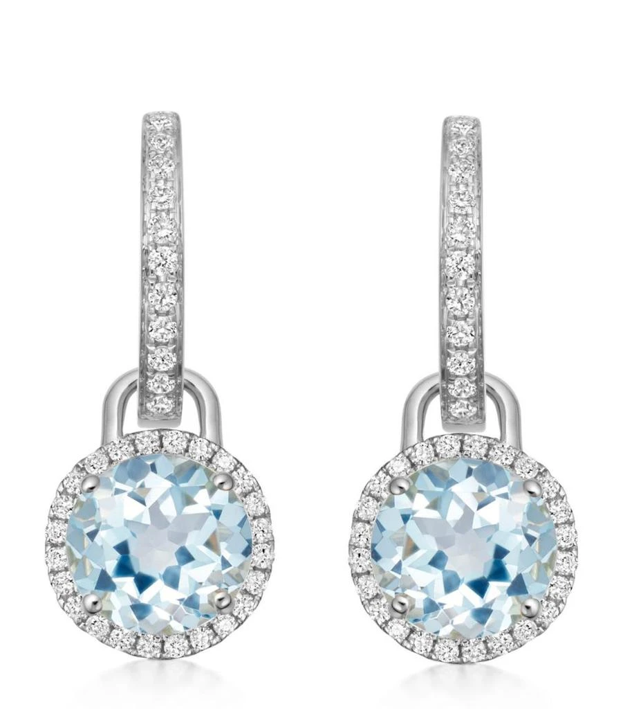 Kiki McDonough White Gold, Diamond and Topaz Grace Earrings 1