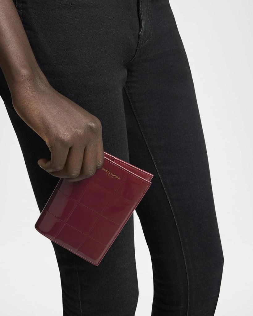 Yves Saint Laurent Passport Holder in Quilted Patent Leather 2