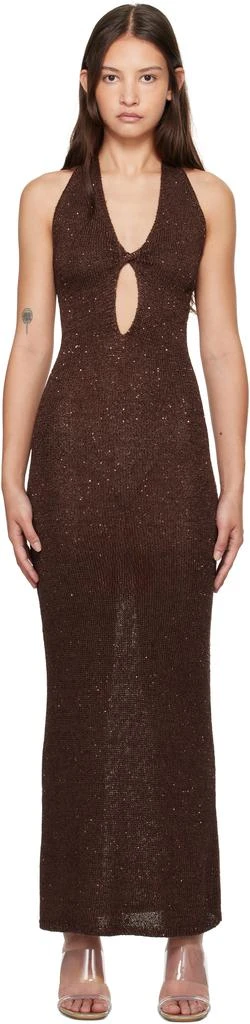 Bec & Bridge Brown Delfina Halter Midi Dress 1