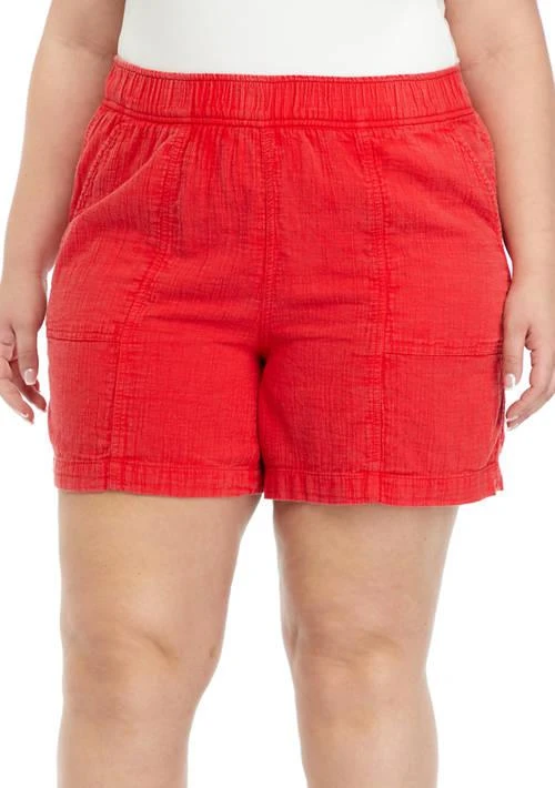 Wonderly Plus Size Seamed Pull On Shorts 1