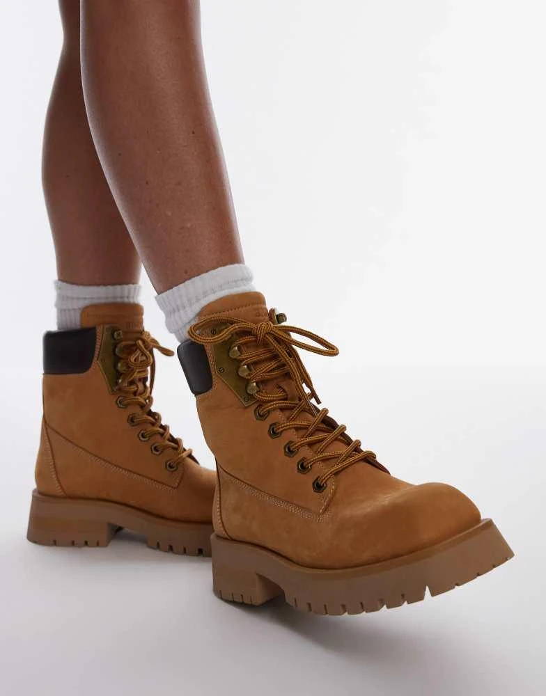 Bronx Bronx Qui-nn lace up ankle boots in mustard waxy nubuck 1