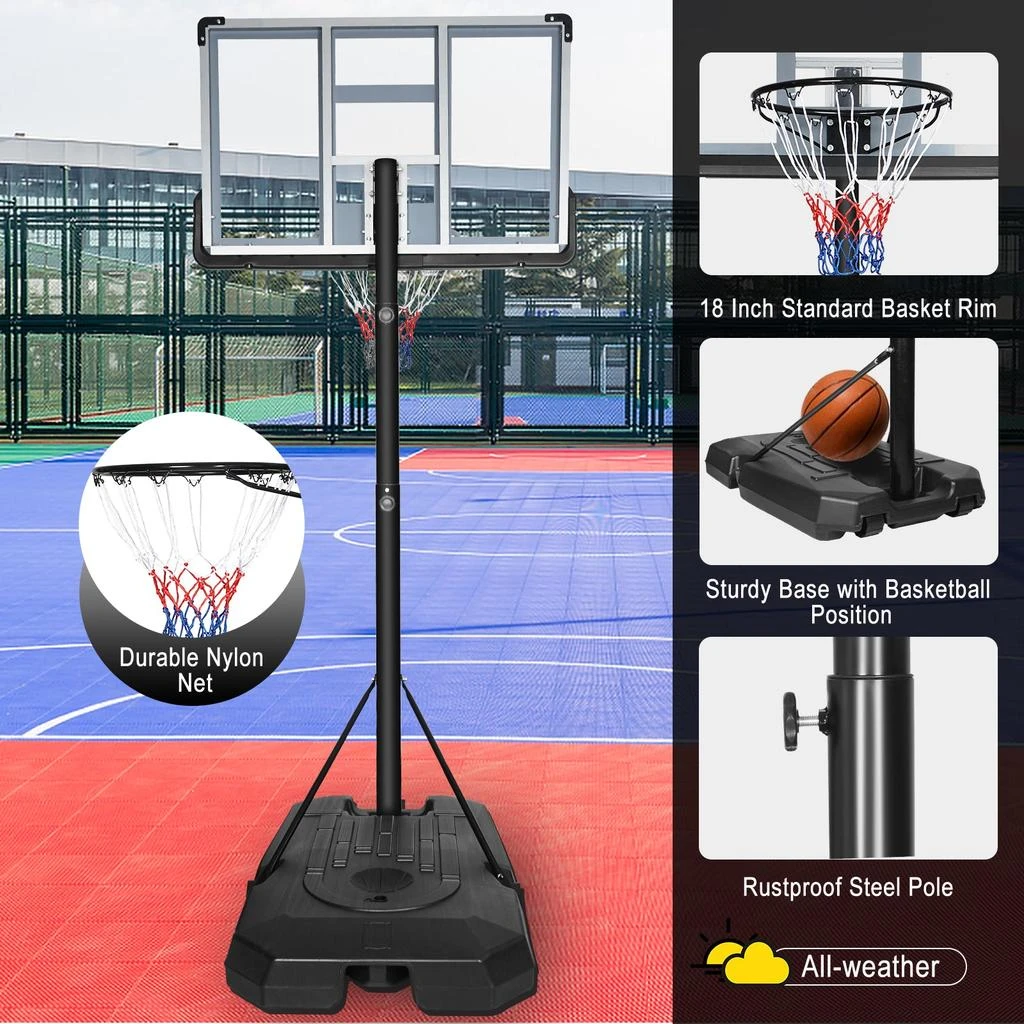 Streamdale Furniture Streamdale Adjustable Portable Basketball Hoop System - 6.6FT to 10FT 4