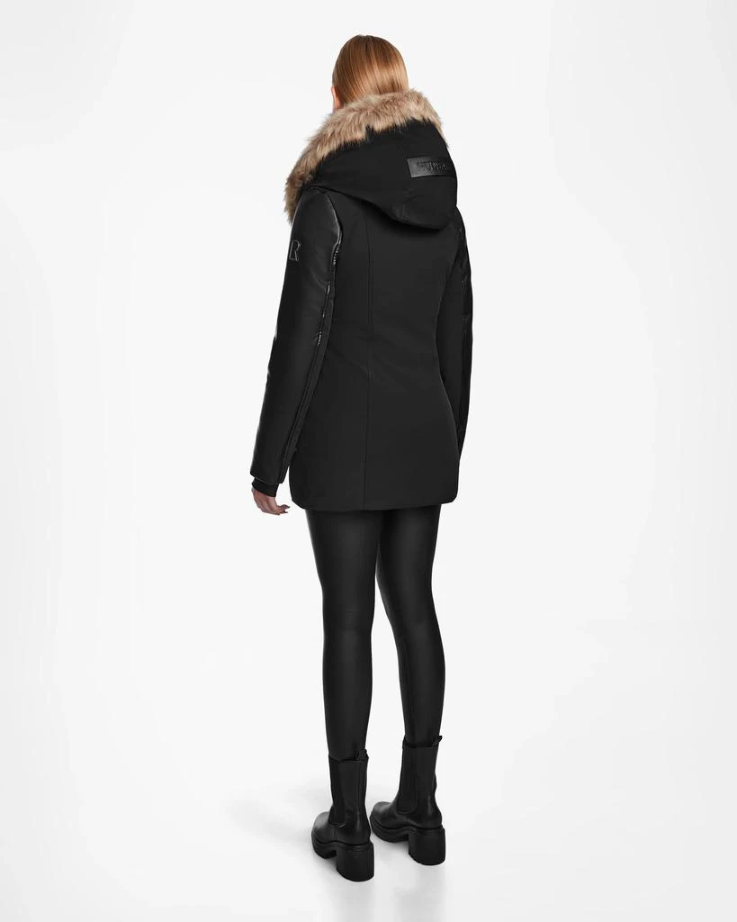 RUDSAK AURORE WOMEN'S FITTED SHORT DOWN PARKA WITH VEGAN LEATHER SLEEVES 3