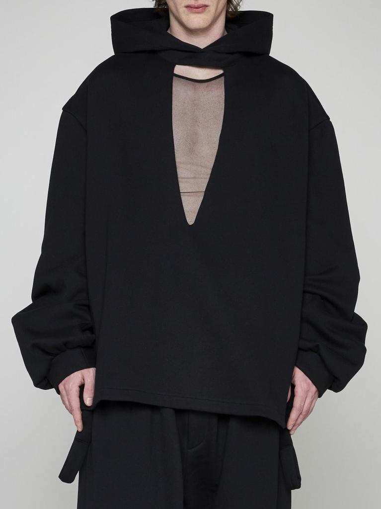 Random Identities Cut-out Cotton Hoodie