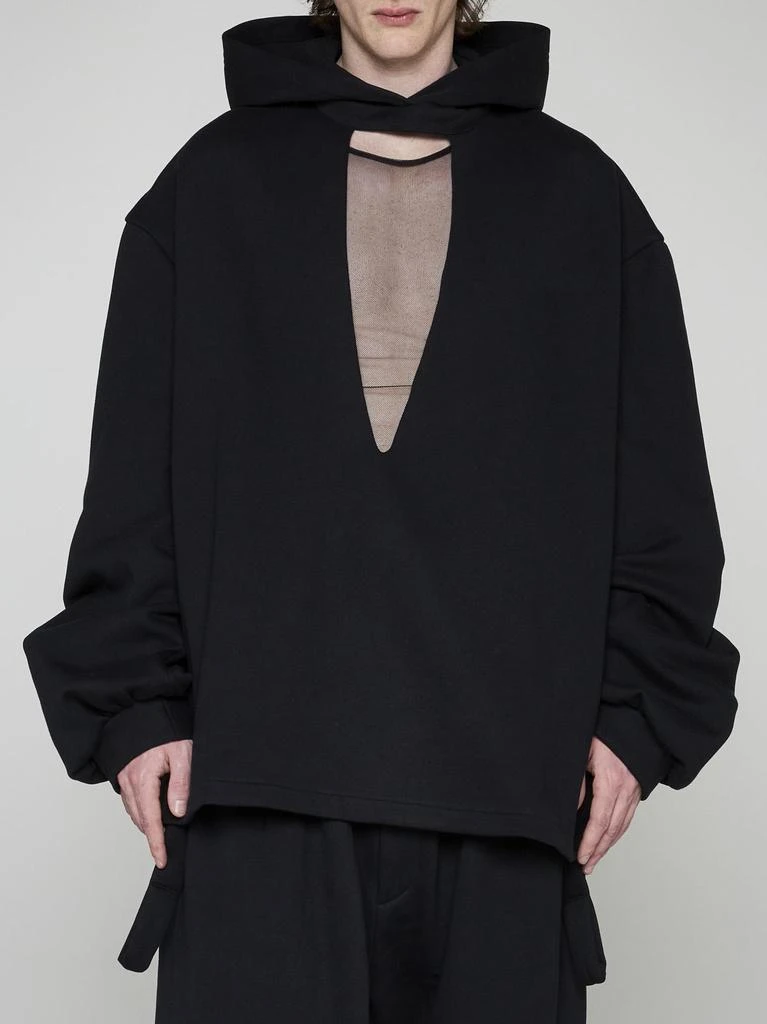Random Identities Cut-out Cotton Hoodie 2