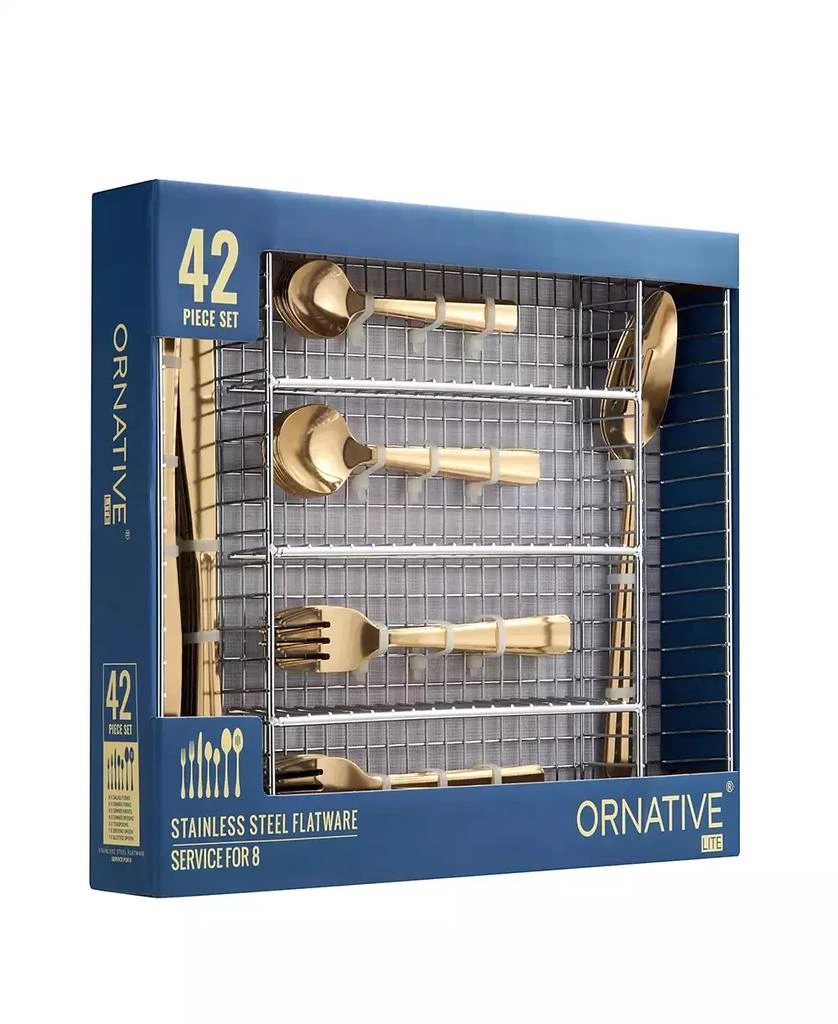 Ornative Alicja 42 Piece Flatware Set with Wire Caddy, Service for 8 7