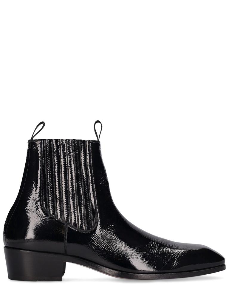 TOM FORD 40mm Crackle Leather Ankle Boots