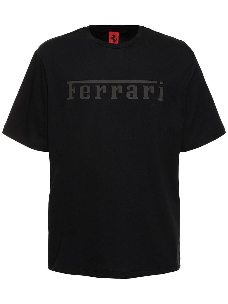 FERRARI Logo Oversize Cotton Jersey T-shirt