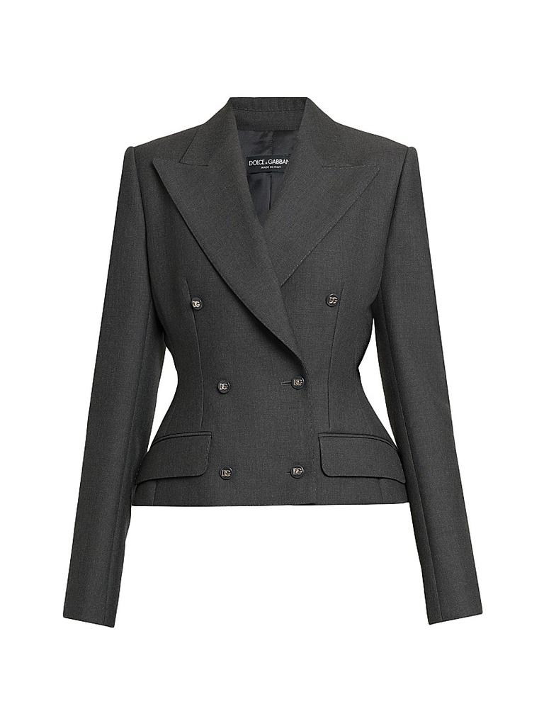Shop Dolce & Gabbana Grey Single-Breasted Blazer on Sale at