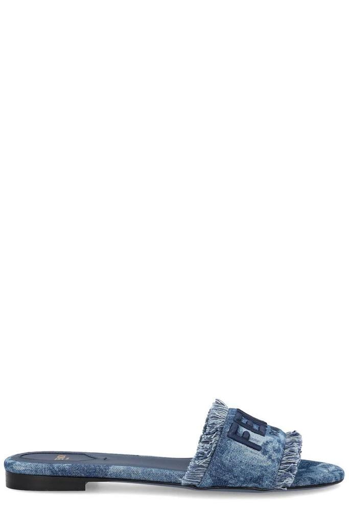 Fendi Fendi Sunshine Fringed Denim Slides 1