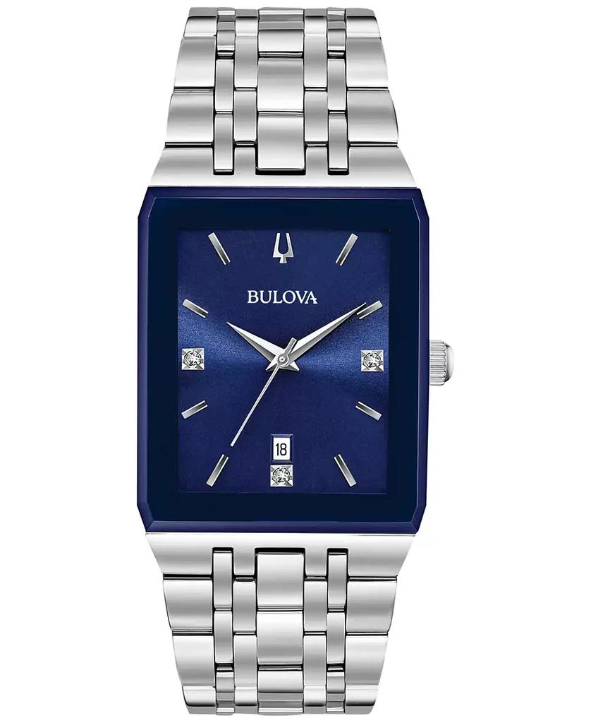Bulova Men's Futuro Diamond-Accent Stainless Steel Bracelet Watch 31x45mm, Created for Macy's 1