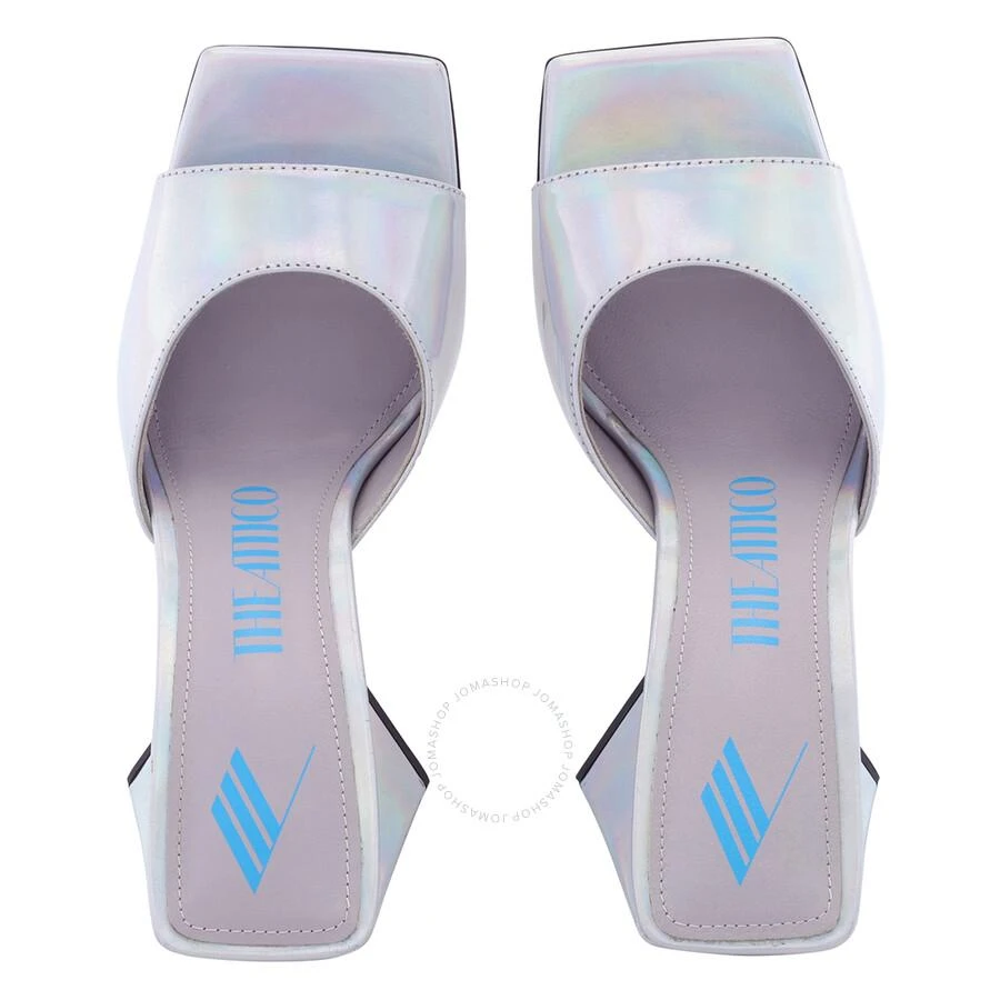 The Attico Ladies Holographic Silver Devon Mules 3