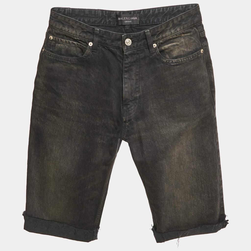 Balenciaga Balenciaga Frayed Edge Denim Shorts - Pants