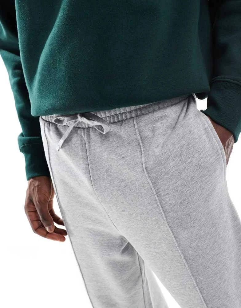 New Look New Look straight leg joggers in grey marl 5