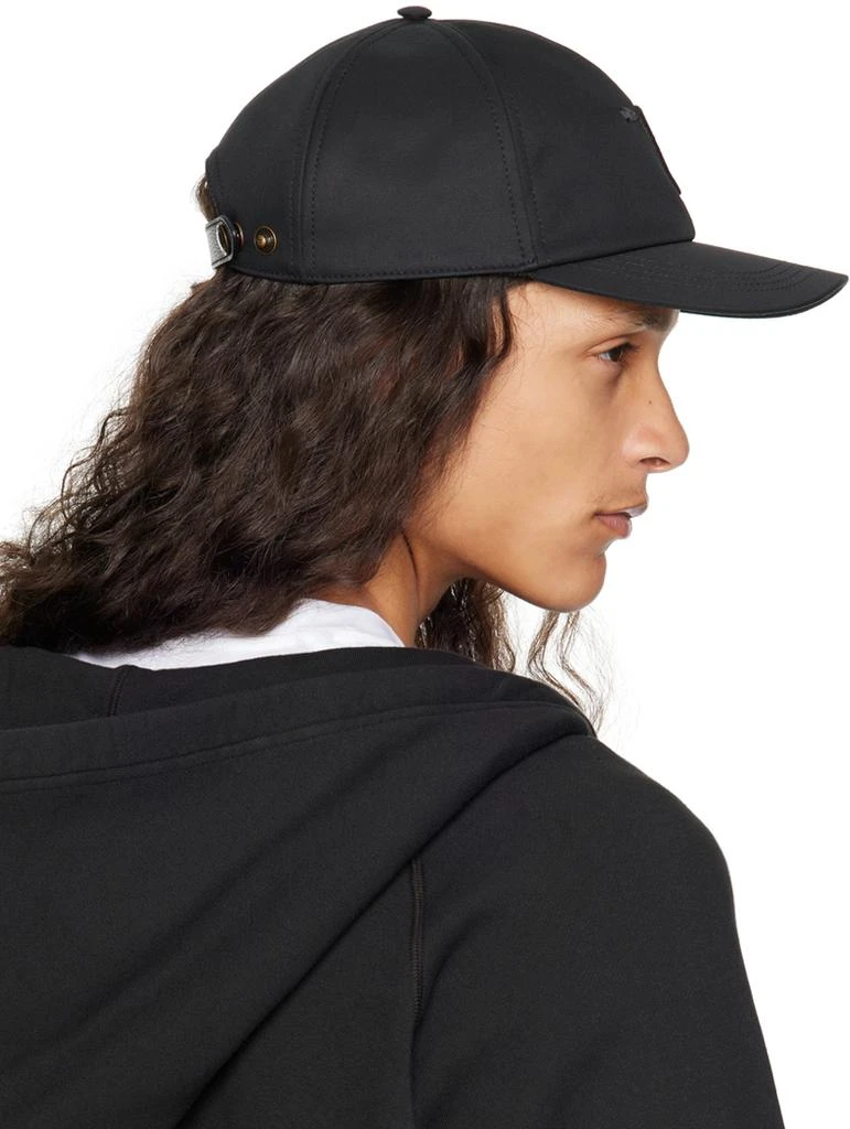 Tom Ford Black Canvas & Smooth Leather Cap 3
