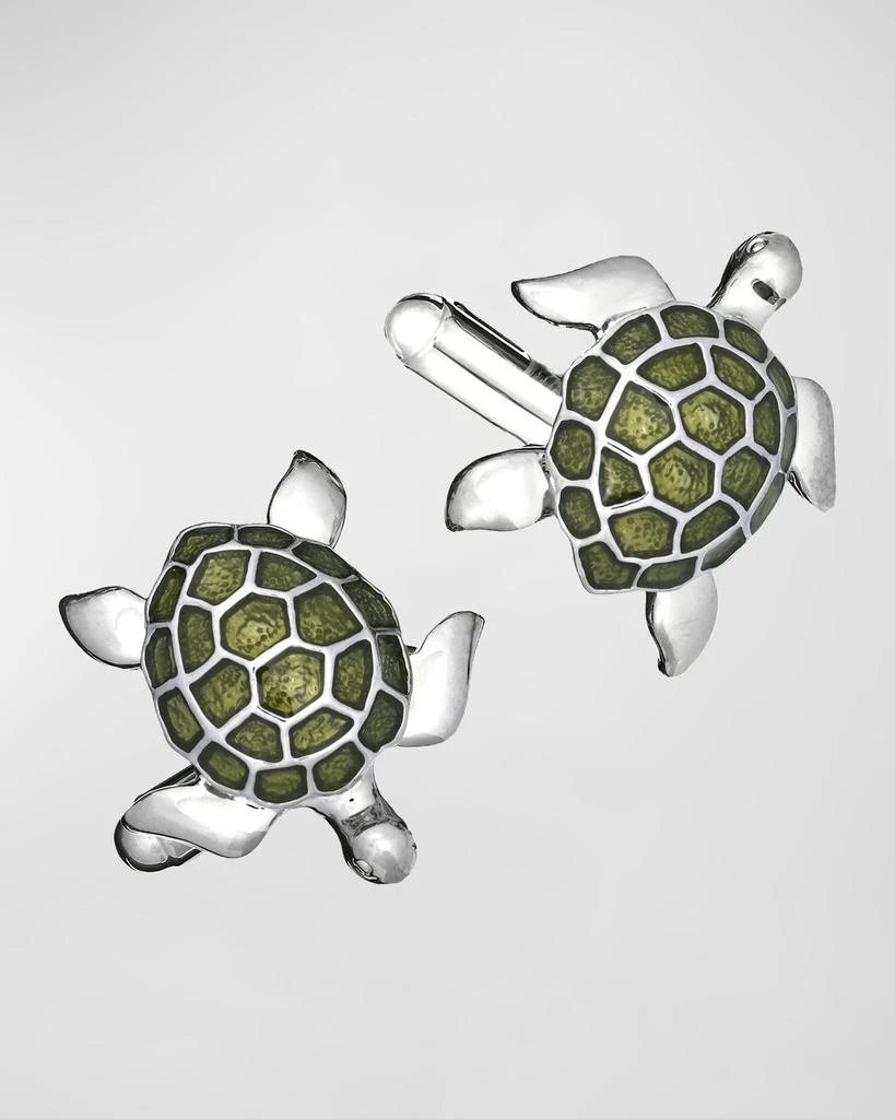 LINK UP Men's Green Sea Turtle Cufflinks 1