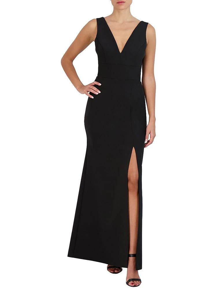 BCBG V-Neck Mermaid Floor-Length Gown 2