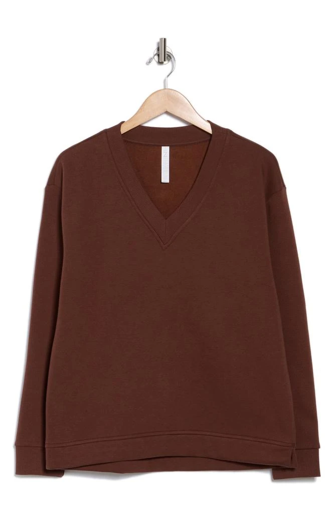 Zella Feather Fleece Oversize V-Neck Pullover 3