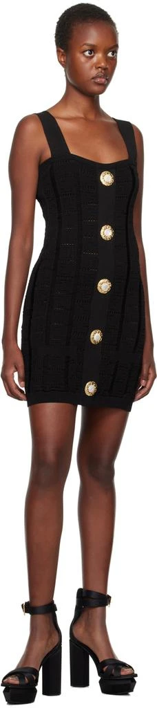 Balmain Black Jacquard Minidress 4