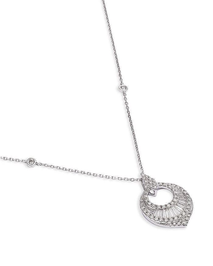 Bloomingdale's Diamond Round & Baguette Pendant Necklace in 14K White Gold, 0.65 ct. t.w. 3