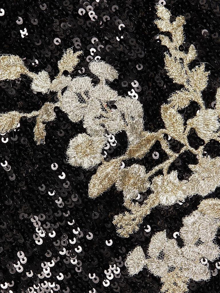 Naeem Khan Sequined Floral Appliqué Halter Gown 7