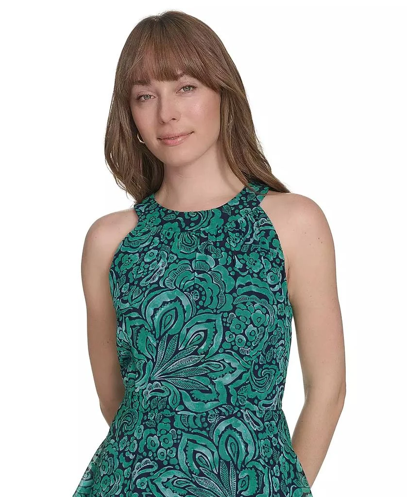 Tommy Hilfiger Women's Floral-Print Halter-Neck Tiered Sleeveless Dress 3