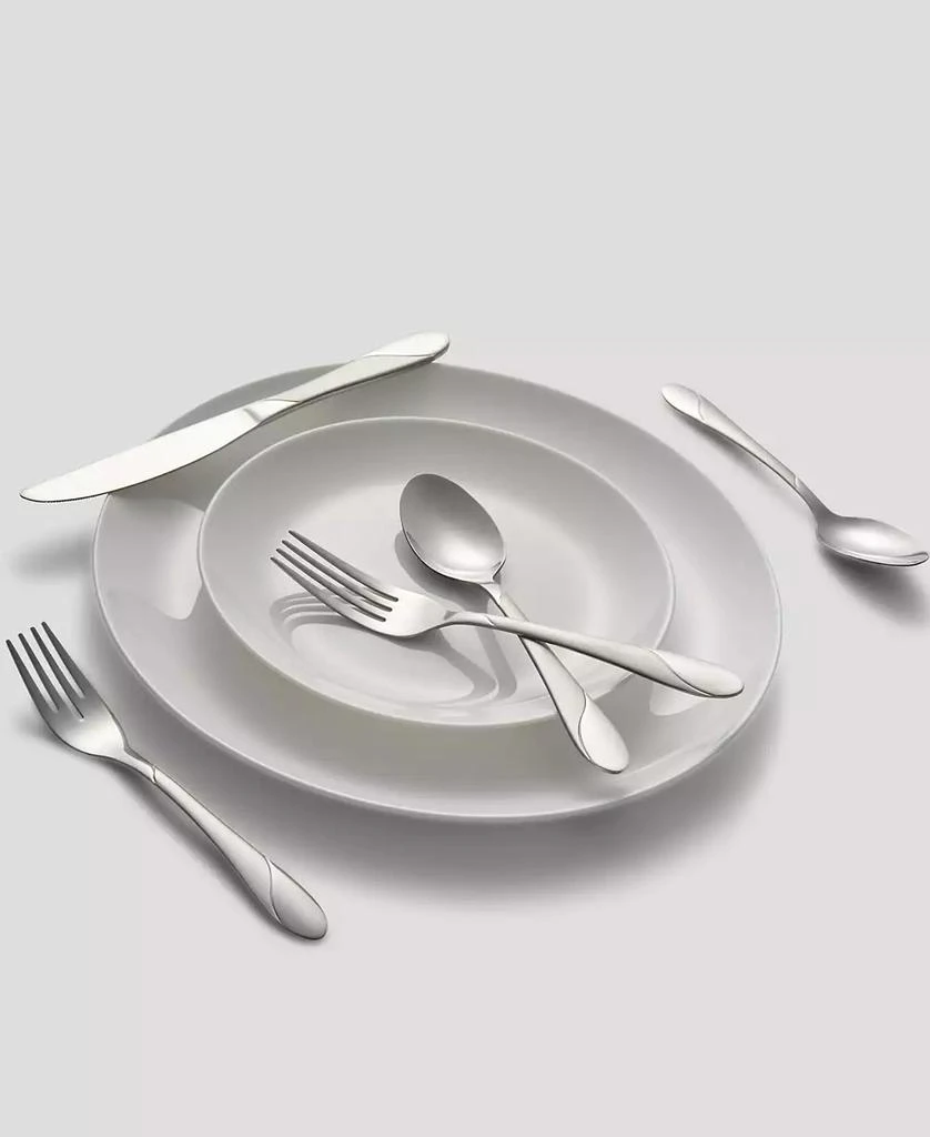 Cambridge Silversmiths Swirl Sand 89-Piece Flatware Set, Service for 12 5