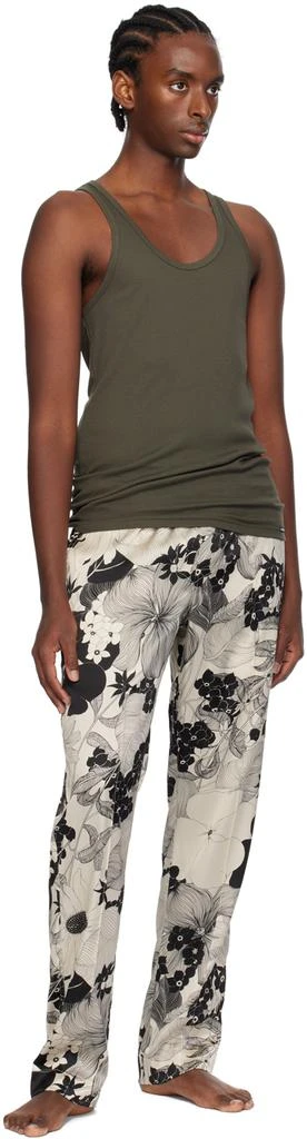 Tom Ford Black & Off-White Floral Pyjama Pants 4