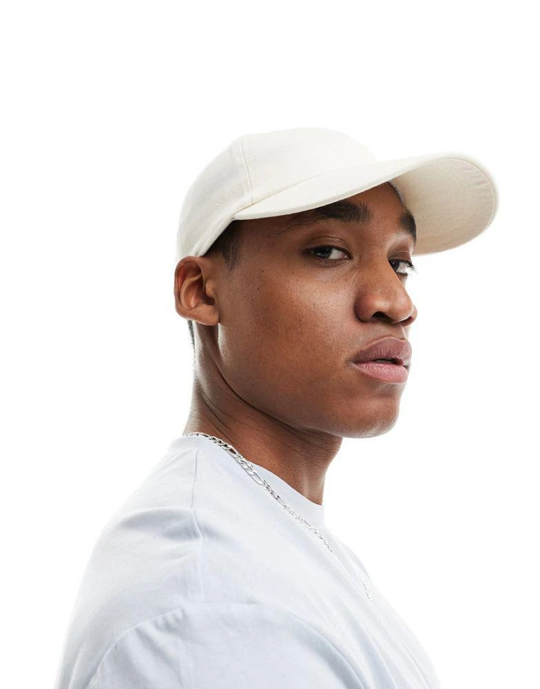 ASOS ASOS DESIGN soft baseball cap in ecru cotton 1