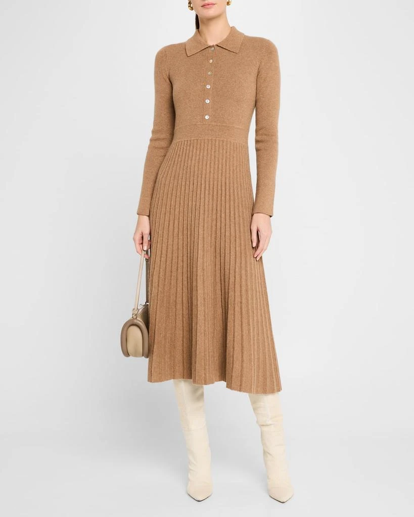 Tahari The Penny Pleated Cashmere Midi Sweater Dress 2
