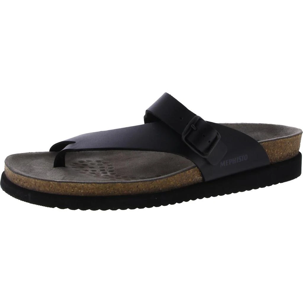Mephisto Womens Leather Buckle Slide Sandals 1