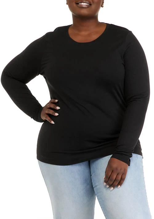 Crown & Ivy™ Plus Size Long Sleeve T-Shirt 1