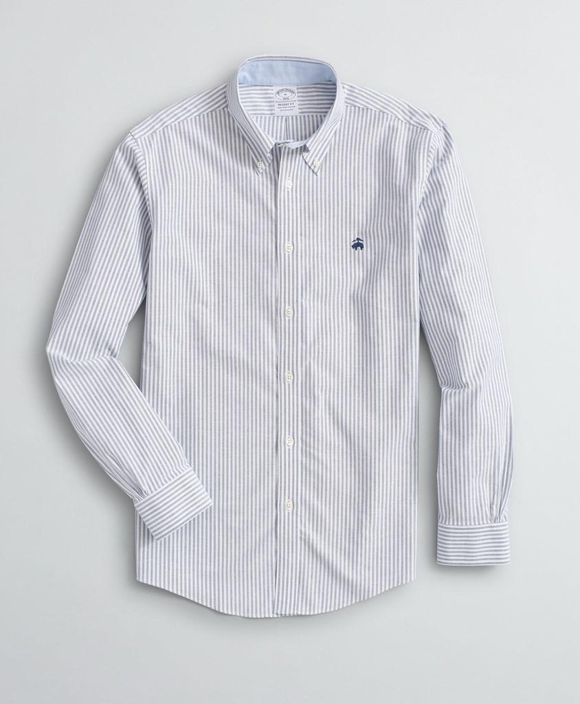 Brooks Brothers Stretch Regent Regular-Fit Sport Shirt, Non-Iron Bengal Stripe Oxford