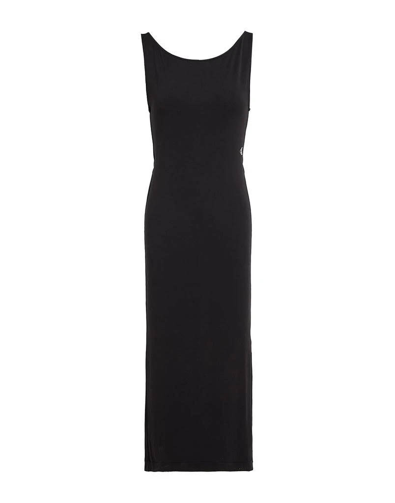calvin klein black midi dress Calvin Klein Belted A-Line Shirtdress in Black | Women's Regular Size 14 | Polyester