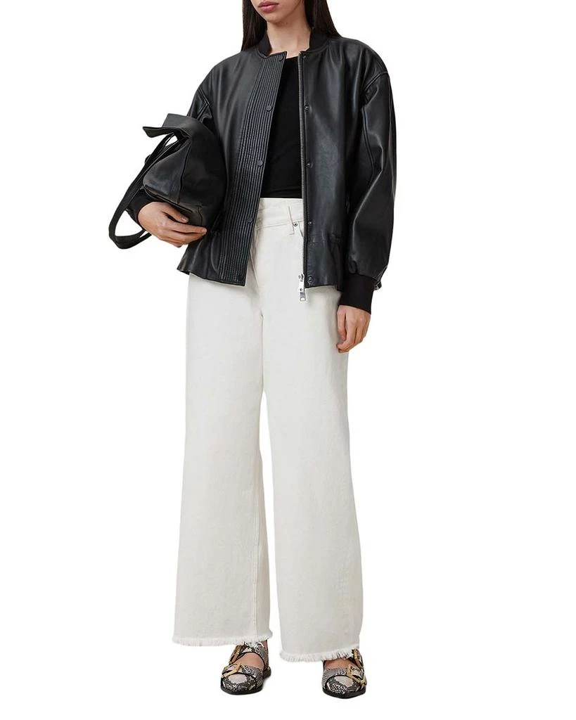 ALL SAINTS Aki High Rise Wide Leg Jeans in Chalk White 2