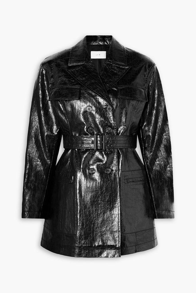 LVIR Double-breasted crinkled faux-leather jacket